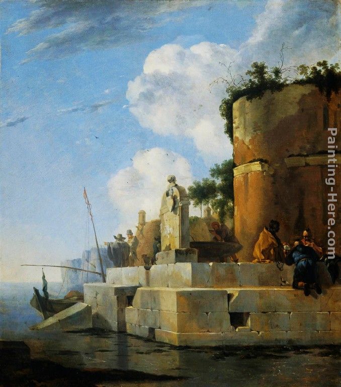 A Waterside Ruin in Italy painting - Jan Asselyn A Waterside Ruin in Italy art painting